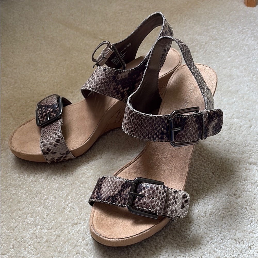 Aerosoles Snakeskin Patterned Wedge Sandals